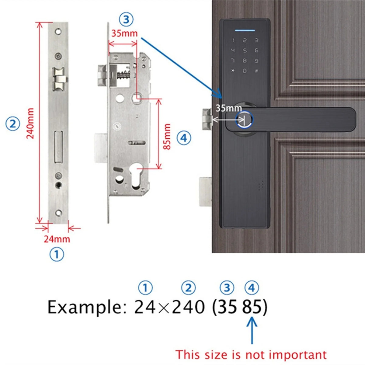 Biometric Fingerprint Door Lock Black Smart Lock App Remote Unlocking Keyless ,Corrosion-Resistant
