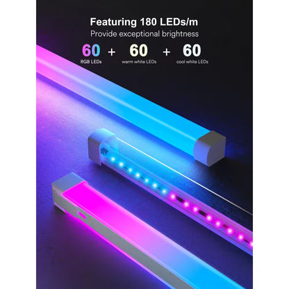 16 Ft. Hardwired Smart Integrated LED Strip Lights, RGBCW LED Strip Light Work with Alexa Smart Color Segmented Control