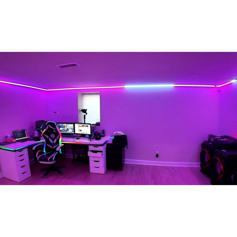 16 Ft. Hardwired Smart Integrated LED Strip Lights, RGBCW LED Strip Light Work with Alexa Smart Color Segmented Control
