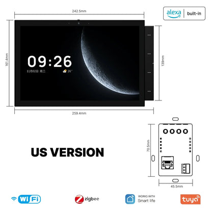 2026 New 10-Inch Tuya System Smart Home Control Panel Built-In Zigbee Gateway and Alexa Building Intercom Compatible