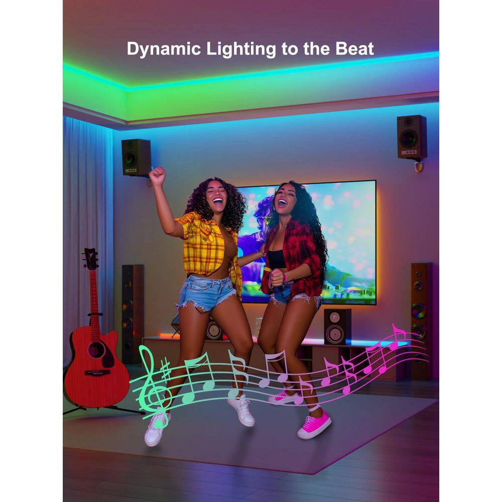 16 Ft. Hardwired Smart Integrated LED Strip Lights, RGBCW LED Strip Light Work with Alexa Smart Color Segmented Control